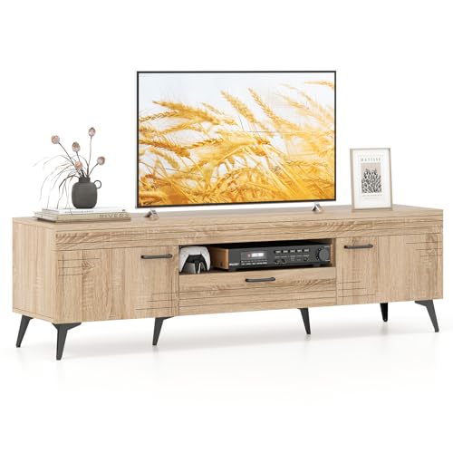 Tangkula Mid Century Modern TV Stand for TVs up to...