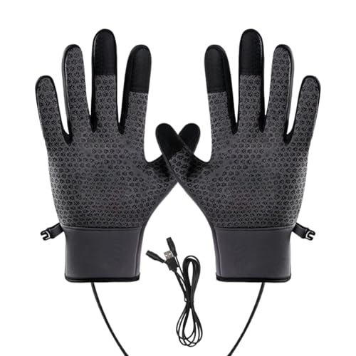 Wasserdichte Ski-Fäustlinge, USB-Ladegerät, warme Skifäustlinge, für Damen und Herren, winddichte Handschuhe für kaltes Wetter, Handwärmer mit Reißverschluss für Radfahren, Angeln