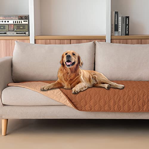 Image of gogobunny 100% Double-Sided Waterproof Dog Bed Cover Pet Blanket Sofa Couch Furniture Protector for Puppy Large Dog Cat, Reversible (30x70 Inch (Pack of 1), Dark Pumpkin /Light Pumpkin)