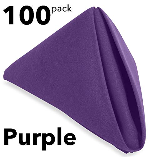 Servilletas de tela moradas, 100 piezas de 20 pulgadas cuadradas miniatura 2