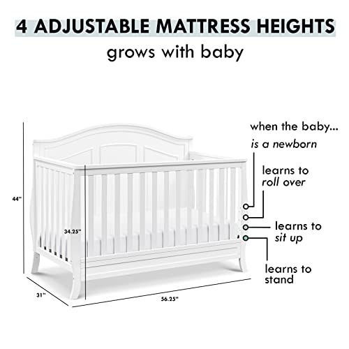 Davinci Emmett 4-In-1 Convertible Crib In White, Greenguard Gold Certified #TOP5