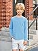 Haloumoning Toddler Boys Long Sleeve Shirts Kids Fall Tops Crewneck Plain Basic Tees 3-10Y Sky Blue