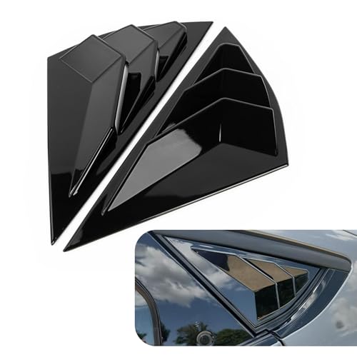 PSLER Side Scoop Louvers Cover for Mach E 2021 2022 2023 2024 2025 Window Visor Cover (Glossy Black)