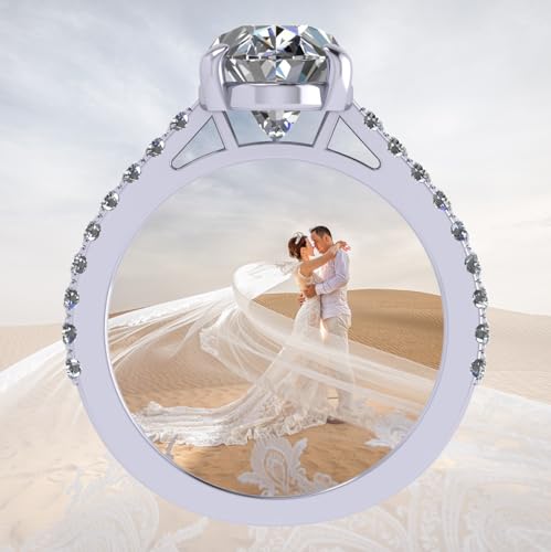 VOUS 3 carat Simulated Diamond Solitaire Engagement Rings Assorted shapes in Solid Sterling Silver & CZ3