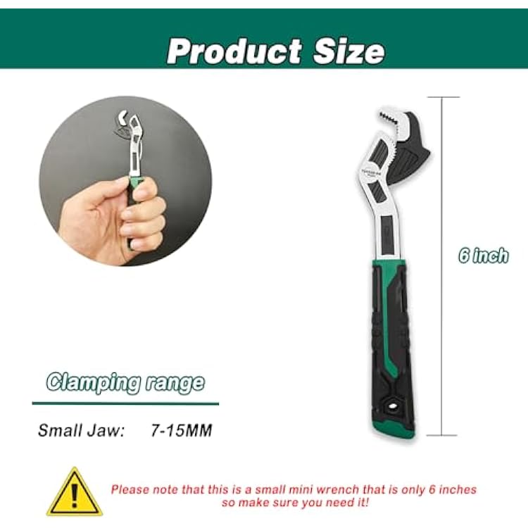 Adjustable Wrenches Multi-function Universal Magic Wrench CR-V Steel,Pipe Wrench 6-Inch