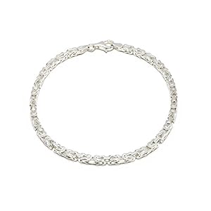 Aurum Jewelry 925 Silberkette: Königsarmband Silber mit der Breite 3,5mm und auswählbare Länge 19cm und 21cm Aurum Jewelry 925 Silberkette: Königsarmband Silber mit der Breite 3,5mm und auswählbare Länge 19cm und 21cm