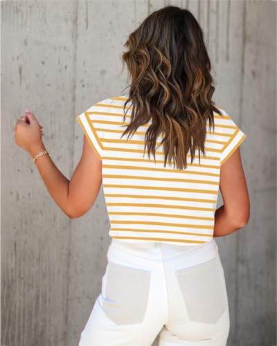 Image of Tankaneo Womens Short Sleeve Cropped T-Shirts Summer Rolled Dolman Sleeve Crop Tops Casual Round Neck Solid Short Basic Tees