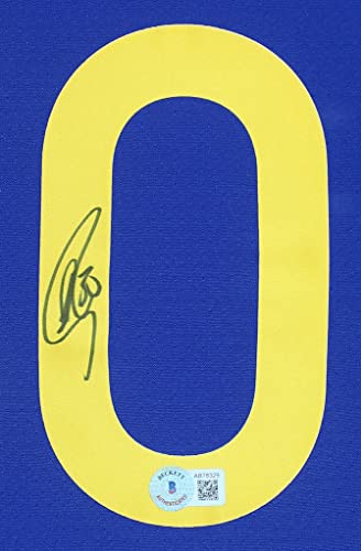 Steph Curry Autographed And Framed Blue Golden State Jersey Auto Beckett Coa #TOP1
