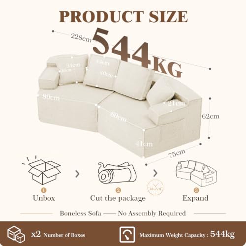 Sofá cama modular tapizado de 160 x 75 x 67 cm con bolsa de almacenamiento lateral 3