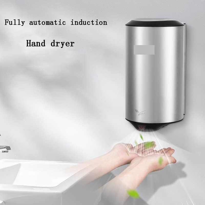 Automatic High Speed Hand Dryer, Sensor Household Hotel Hand-Drying Device Bathroom Hot Air Electric Heater Wind for Toilets CommercialHousing(Brushed Silver)