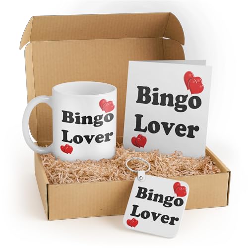 3dRose Bingo Gift Set for Enthusiasts – Includes Mug, Bingo Card, and Keychain – Perfect Birthday and Friendship Gift