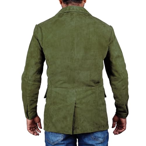 Image of Suede Leather Blazer for Men Suede Sport Coat for Men Blazer Suede Leather Jacket Blazer Coat for Men