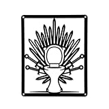Woparty "Toilet of Blades" Metal Wall Decor Medieval Bathroom Sign for Sword Lovers Wall Decor - 9.45 x 7.7 Inch