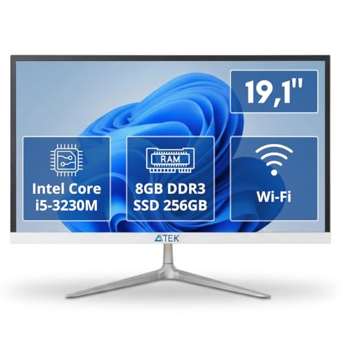 Computador All In One 19,1" Intel i5 8GB RAM SSD 256GB 1440x900 Wi-Fi HDMI/VGA Alto-Falante Integrado PC Desktop para Escritório Trabalho Estudo