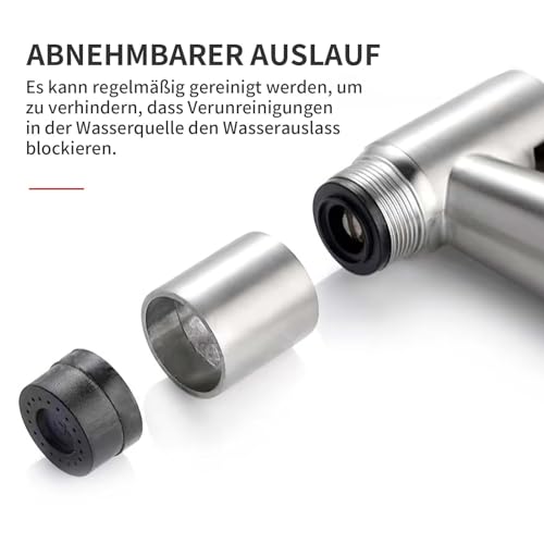 HAPPOW Bidet Handbrause Set, Handbrause Toilette, inkl Bidet Sprayer, Brauseschlauch 150cm und Halterung Halter, Edelstahl Material， für Toilette, Badezimmer, WC ﻿