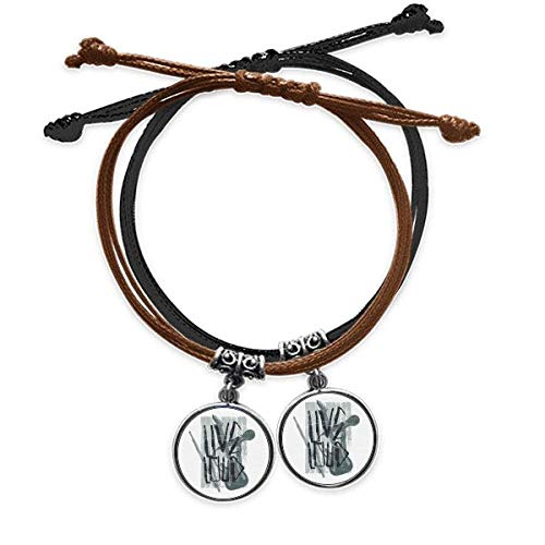 Instruments de musique jazz modèle gris en cuir double, bracelet de haute qualité