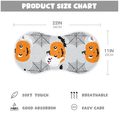 Baby Burp Cloths, Soft Absorbent Burping Cloths for Babies, Cotton Milk Spit Up Rags, Large Size for Newborns, Baby Boys and Girls (Spooky Ghosts)4