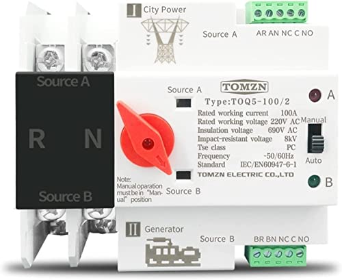 ATS double alimentation transfert automatique 110V 100A rail Din