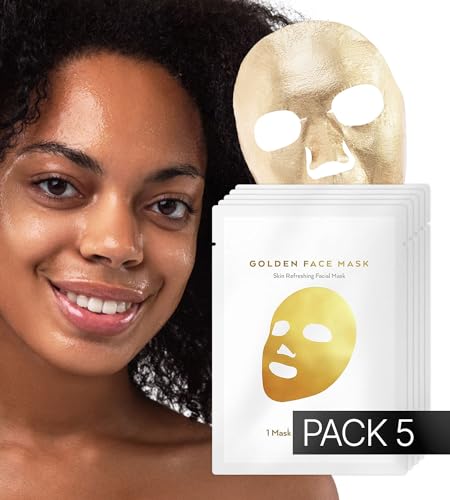 Premium 24K Gold Sheet Mask for Men & Women – Moisturizing Collagen Face Mask Set & Hydrating Face Masks Skin Care – Korean Beauty Skin Care Face Mask – Gold Collagen Facial Mask Sheet 1 pack (10)