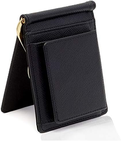 （10:30時点） [GRAV] マネークリップ 小銭入れ付き メンズ 財布 二つ折り 革（ICカードポケット 隠しポケット付き） (ブラック/ブラック)