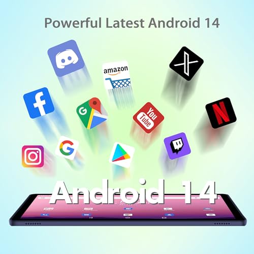 Image of 11 Inch Tablet Android 14 Tablet,128GB Pad with Protective Case, Octa Core Processor, WiFi 6, 11'' IPS HD Display, 8000mAh Battery, 2+8MP Dual Camera
