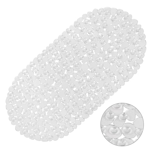 Vannokor Bathtub Mats for Bathroom 27x14 Inch, Pebble Bath Mat for Tub Feels Great on Tired Feet, Friendly Machine Washable Shower Tub Mats with 167 Big Suction Cups, Shower Mat, Bath Tub Mat,Clear