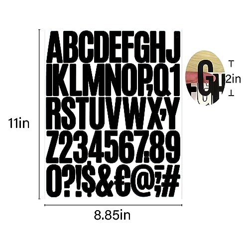 500 Pieces 10 Sheets Letter Stickers,Self Adhesive Vinyl Waterproof Mailbox Numbers Stickers,Alphabet Number Stickers for Mailbox,Window,Door,Sign,Address Number,Business(2 Inch) (Black) - Image 3