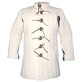  GDFB Get Dressed for Battle Gambeson mit Ledernesteln Größe XXL Farbe: Natur Mittelalter Reenactment Larp