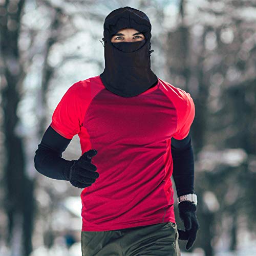 RAXMIN Warm Fleece Balaclava Ski Bike Full Face Mask Neck Warmer Winter Sports Cap Black
