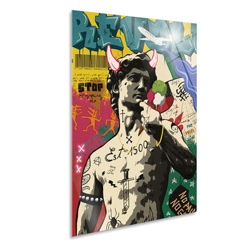 Giallobus - Cuadro - 03 - David Punk - Vidrio acrílico - 100x140 - Listo para Colgar - Cuadros Modernos para el hogar