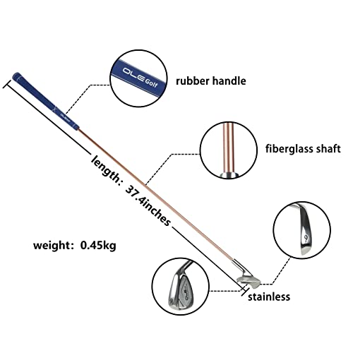 Golf Swing Trainer 9 Iron Flexible Shaft Training Aid Golf Swing Training Club -Ole Andigo Golf Training Equipment For Improve Strength Rhythm,Chipping,Half Swing,Full Swing Practice-Training Manual #TOP1