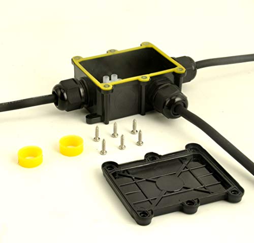 Waterproof Junction Box ,Outdoor Junction Box, Waterproof Electrical Junction Box, Ip68, 3 Way M20 Coaxial Cable Connector Wire Range From 4 To 12Mm, Black #TOP4