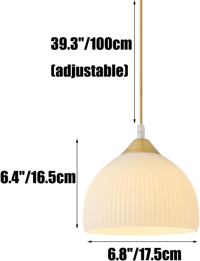 Lustre en verre blanc et suspension décorative moderne ajustable - 7