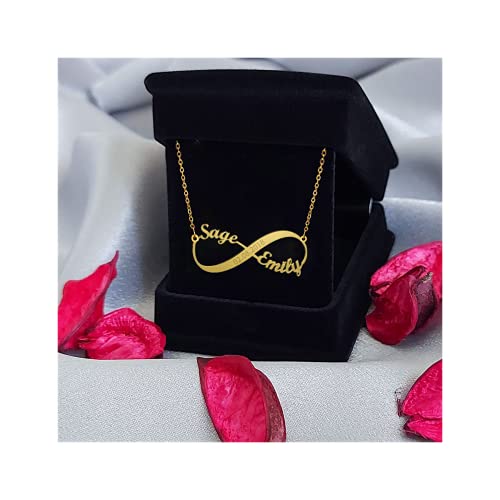 Customized Name Necklace, Moorcowry 18K Plated Gold Nameplate Necklaces Personalized Jewelry For Women Christmas Birthday Gift #TOP1