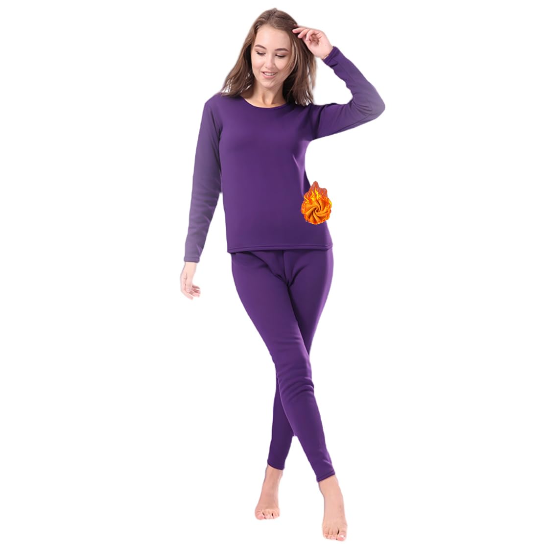 Ouruikia Women's Ultra Heavyweight Thermal Underwear Set Fleece Lined Base Layer Top Bottom for Extreme Cold Weather