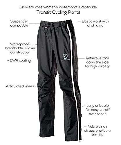 Showers Pass Women's Waterproof Breathable Transit Cycling Pant (Black - Sm) #TOP1