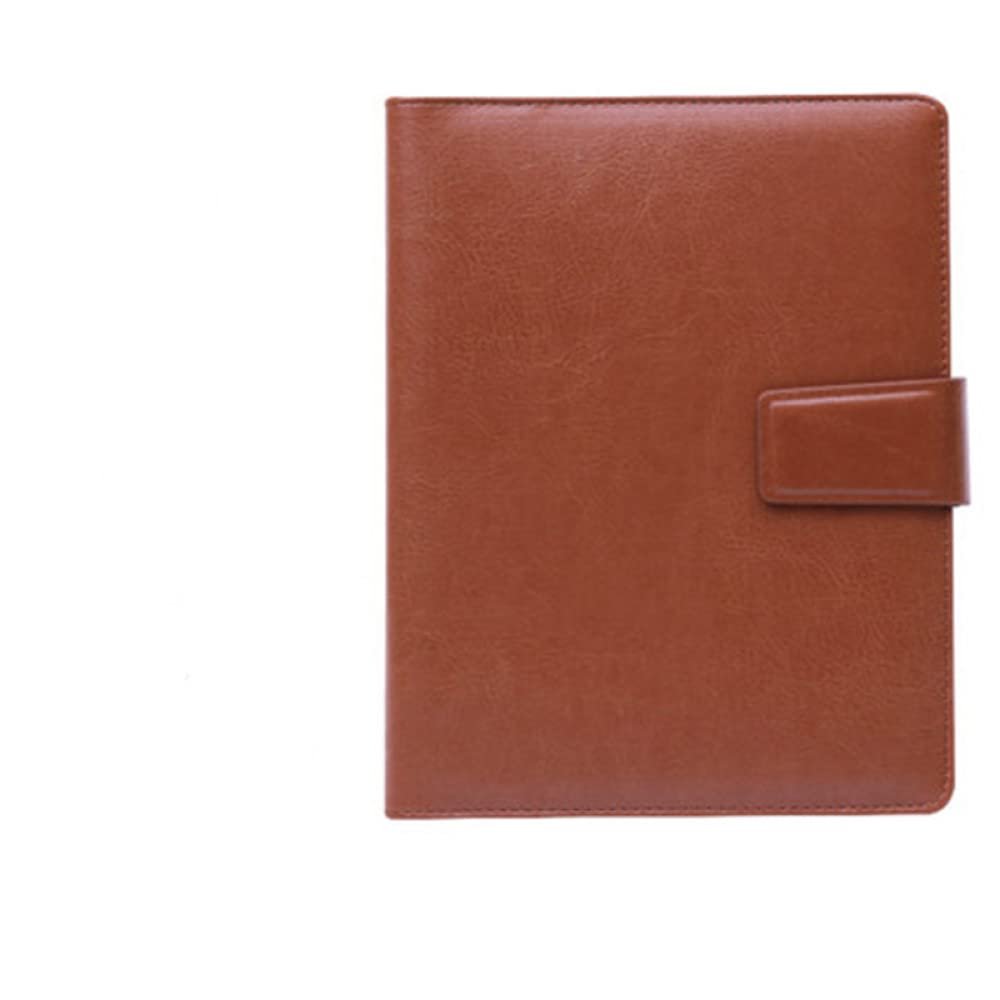 Business Meeting Record Loseblatt Büro Spiralblock Binder Bindeschnalle Design PU-Linie verdickter Notizblock Organizer A5 B5,A5 Braun,1PCS