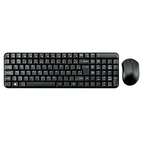 Kit Combo Teclado e Mouse Sem Fio Compacto Multimídia Conexão USB 1000dpi Teclas Compactas Preto - T