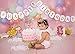 Soccerene HAPPY BIRTHDAY Cake Bunting Topper with Pink Bows and Straws Gold Glitter Ballerina Cake Topper with Pink Dress Set of 2, Assembled Already, Birthday Party Decorations for Girls