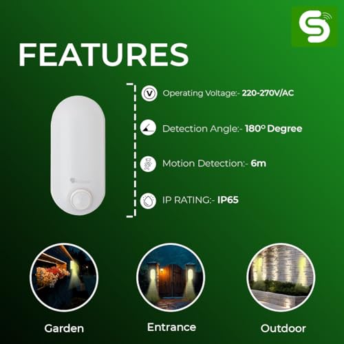 Image of PIR Motion Sensor Bulkhead Light, 12W LED, Cool White ESY-L12EXP | ESY-L12EXP