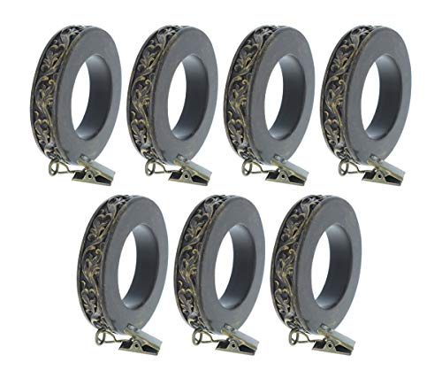 Urbanest Set of 7 French Scroll Designer Curtain Rings, 1 3/4-inch Inner Diameter, Bronze with Gold