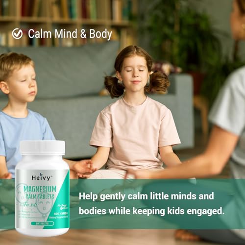 Image of Heivy Kids Magnesium Glycinate 100mg & Vitamin B6, Age 4+ (60 Servings)