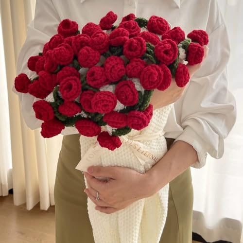 �n���h�N���V�F ���[�Y�u�[�P�u�����P�b�g - �x�b�h�A�\�t�@�A�Ƌ�����p�ی^�t���[�����X���[ - �_�炩�j�b�g���A��A�ȁA�L�O���A�������A�a�����ւ̃��}���`�b�N�M�t�g - �����i 24�C���` (��60cm)(Rose-Crimson,60cm/23.6in