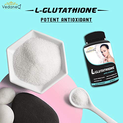 VedaneQ L Glutathione Capsules with Vitamin C &E | Biotin, Grape Seed and Alpha Lipoic Acid Supplement for Men & Women 60 Tablets - Image 4