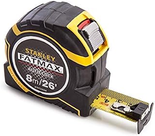 Stanley ZSTA-0-33-504 STA033504 FatMax Autolock Pocket Tape 8m/26ft (Width 32mm) Pro 8 m/26 ft, Multi-Colour