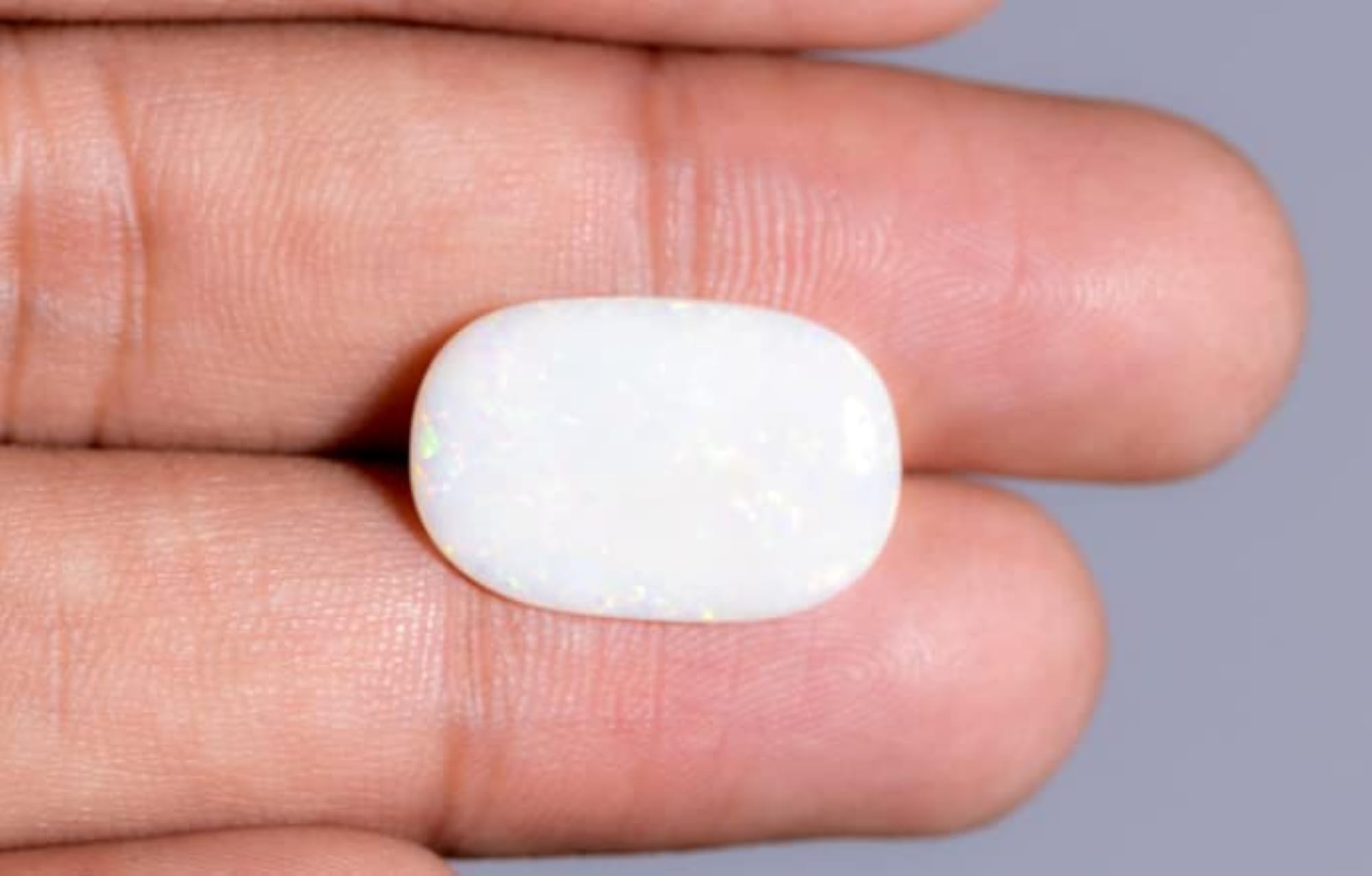 Australian White Fire Opal Ring, Certified 5.25 Ratti