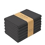 Urban Villa Kitchen Towels, Premium Quality,Solid Satin Weave 100% Cotton Dish Towels, Ultra Soft (Size: 20X30 Inch), Black Highly Absorbent Bar Towels & Tea Towels - (Set of 6)