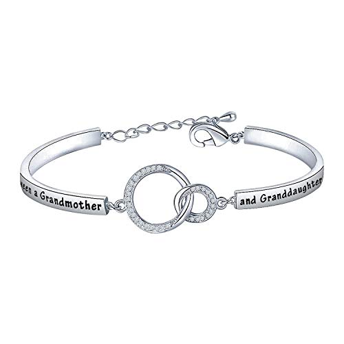 FEELMEM Family Jewelry Grandma Bracelet The Love Between Grandmother and Granddaughter is Forever Bracelet Nana Gifts (silver)