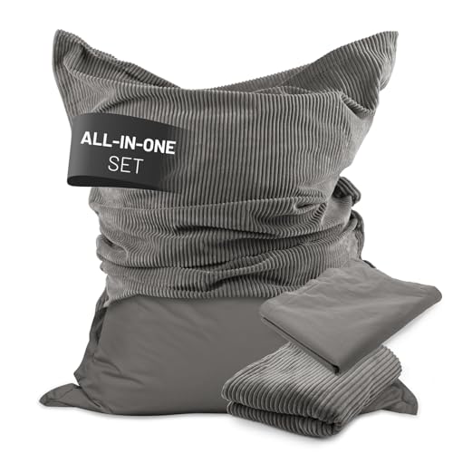 Lumaland Sitzsack Classic XXL All-in-One Set | Riesen Sitzsack...