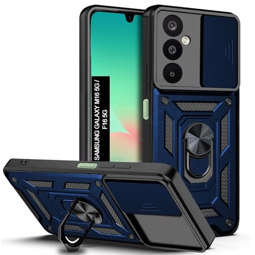 Image of Luxe Back Cover for Samsung A16 5G / Samsung F16 5G / Samsung M16 5G | D10 Tough Armor Case | Sliding Camera Shield | 360 Protection | Kickstand Ring Holder | Military-Grade Shockproof Case